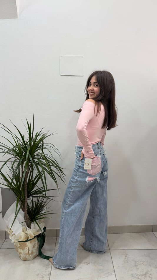Jeans Blue Pink