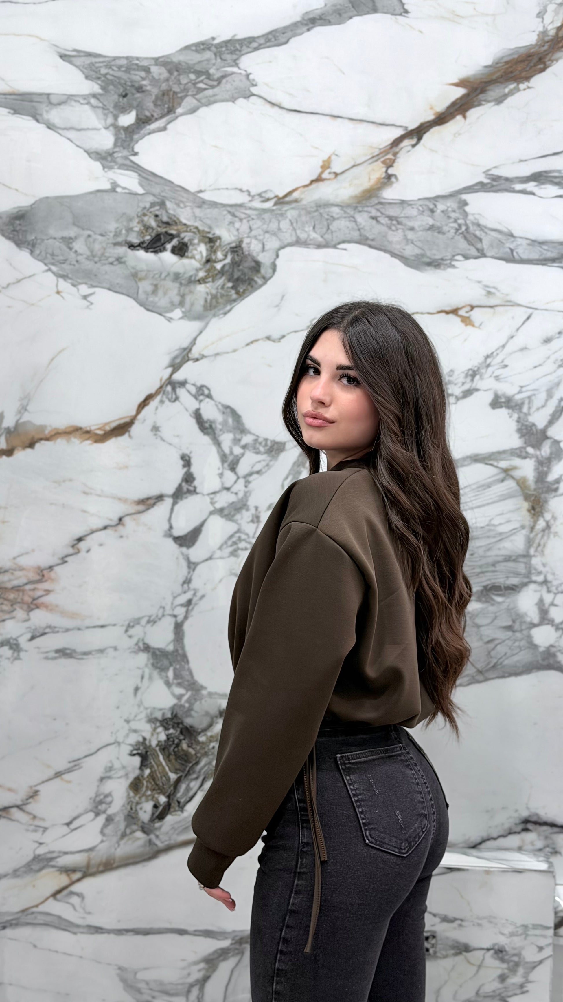 Felpa Crop Drawstring Essential